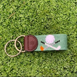 Brand New Needlepoint Golf Key Fob
